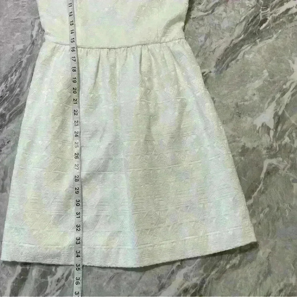 KENSIE TEXTURED FIT AND FLARE DRESS WHITE SMALL BEACH BOHO SUMMER VACATION - Picture 4 of 12